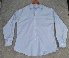 Brooks brothers Regent Blue Dress Shirt Mens 16.5 - 36 Non-Iron 1818 Long Sleeve
