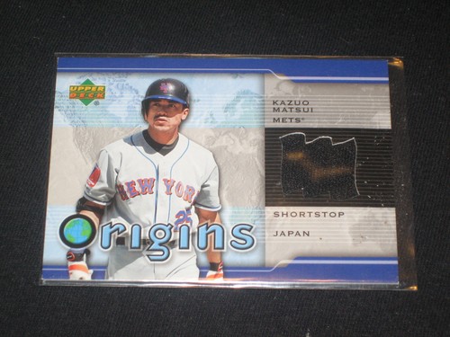 KAZUO MATSUI METS ORIGINS CERTIFIED AUTHENTIC BASEBALL GAME USED JERSEY CARD
