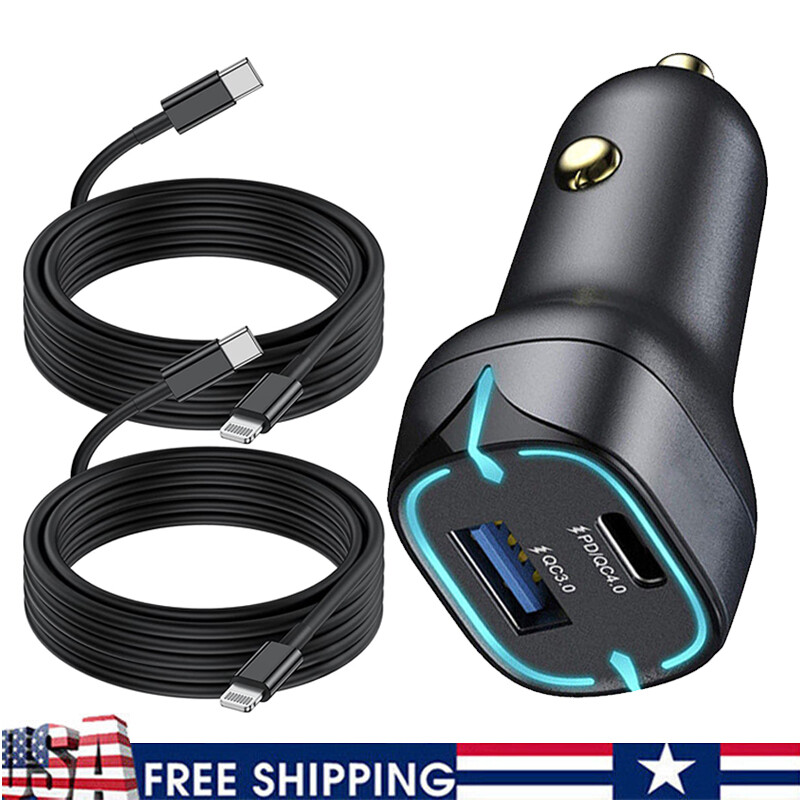 45W Fast Car Charger Power Adapter Cable For iPhone 14 13 12 11 Pro Max  7+