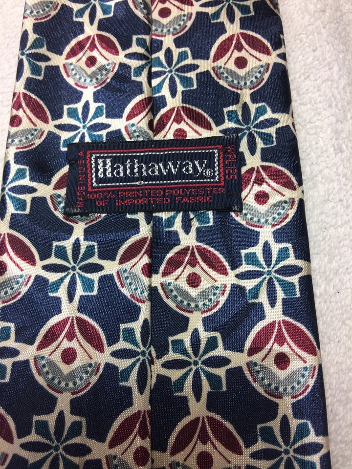 HATHAWAY CORBATA HOMBRE AZUL CON ROJO BLANCO VERDE 4 X 58 Foto 4 de 4