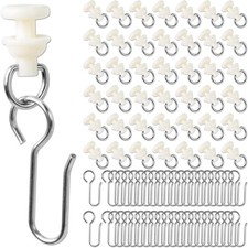 180 PCS Curtain Track Hooks Plastic Curtain Rail Rv Shower Curtain Clips Slid...