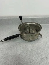 Vtg Food Mill Stainless Steel Lg Ricer Masher Rustic Primitive Farmhouse