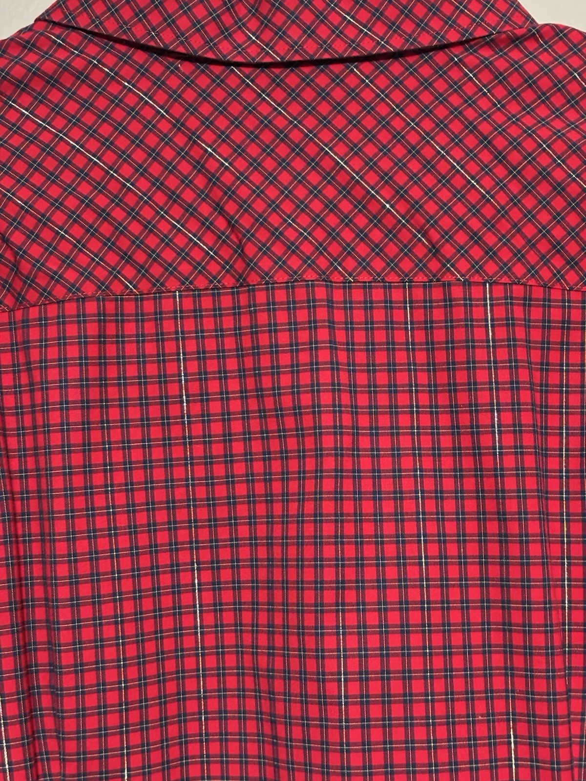 Talbots button down blouse Holiday Plaid Red Wome… - image 2