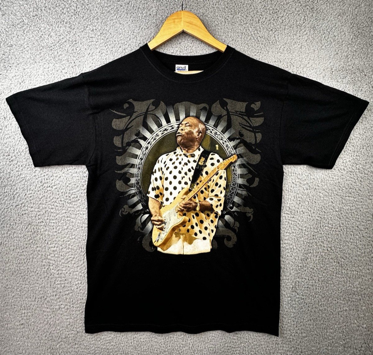 Buddy Guy Blues Guitar 2010 Tour T shirt Adult Large Black Anvil View 2