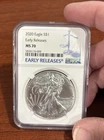 Silver Eagle 2020 Eagle S$1 Early Releases  MS 70 NGC Perfect Grad!