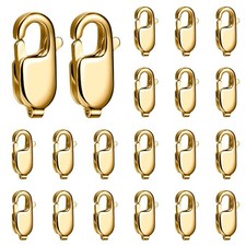 20PCS 11MM Gold Lobster Clasps, 18K PVD Gold Plated 316 Stainless Steel Lobst...
