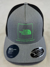 NEW The North Face Trucker Hat Flexfit 110 Snapback Gray Black Cap Deep Fit