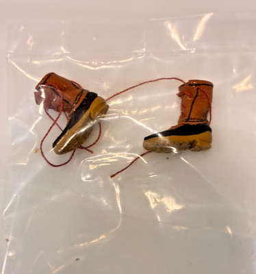 Dollhouse Miniature AMY ROBINSON Handmade Leather Maine Duck Hunting Boots 1:24
