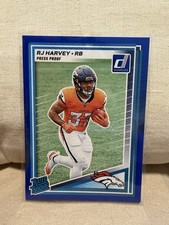 Panini Donruss Press Proof Blue Rated Rookie RJ Harvey #312 Broncos NFL Card