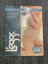 Legg's Sheer 2003 Control Top Size A - Barely Black- Sheer Toe Pantyhose Nylons
