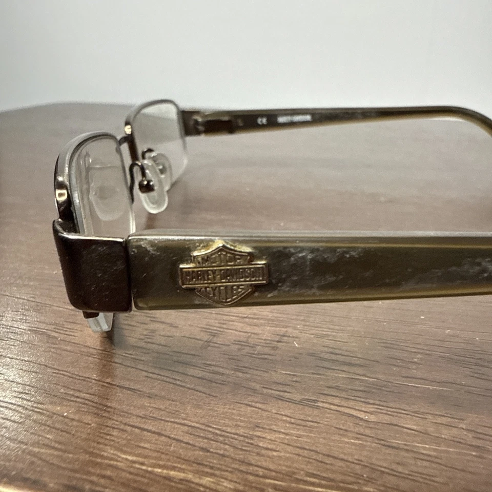 Harley Davidson Brown With Flame On Temple Plastic Eyeglasses Frame Foto 3 de 4