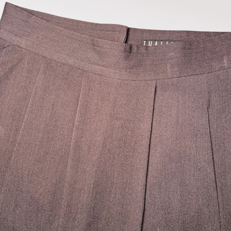 Falda Vintage Thalian Plisada Línea A Mini Carbón Negra Preppy Trabajo Talla Pequeña Foto 2 de 4