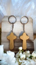 2 Stück Set Kreuze Holzkreuze XL- Schlüsselanhänger Kreuzanhänger
