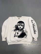 VTG Fruit of the Loom 1986 Les Mis rables White Crewneck Pullover Size L VT377