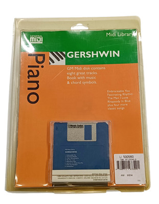 Gershwin Midi Piano Library Book + Floppy Disk 3.5 SMF General MIDI Wise Neu