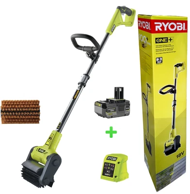 Ryobi Akku-Oberflächenreiniger Terrasse + Holz- Reinigungs - Bürste RY18PCB-140P