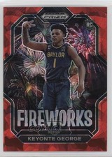 2023-24 Panini Prizm Draft Picks Fireworks Red Ice Keyonte George #14 15t9