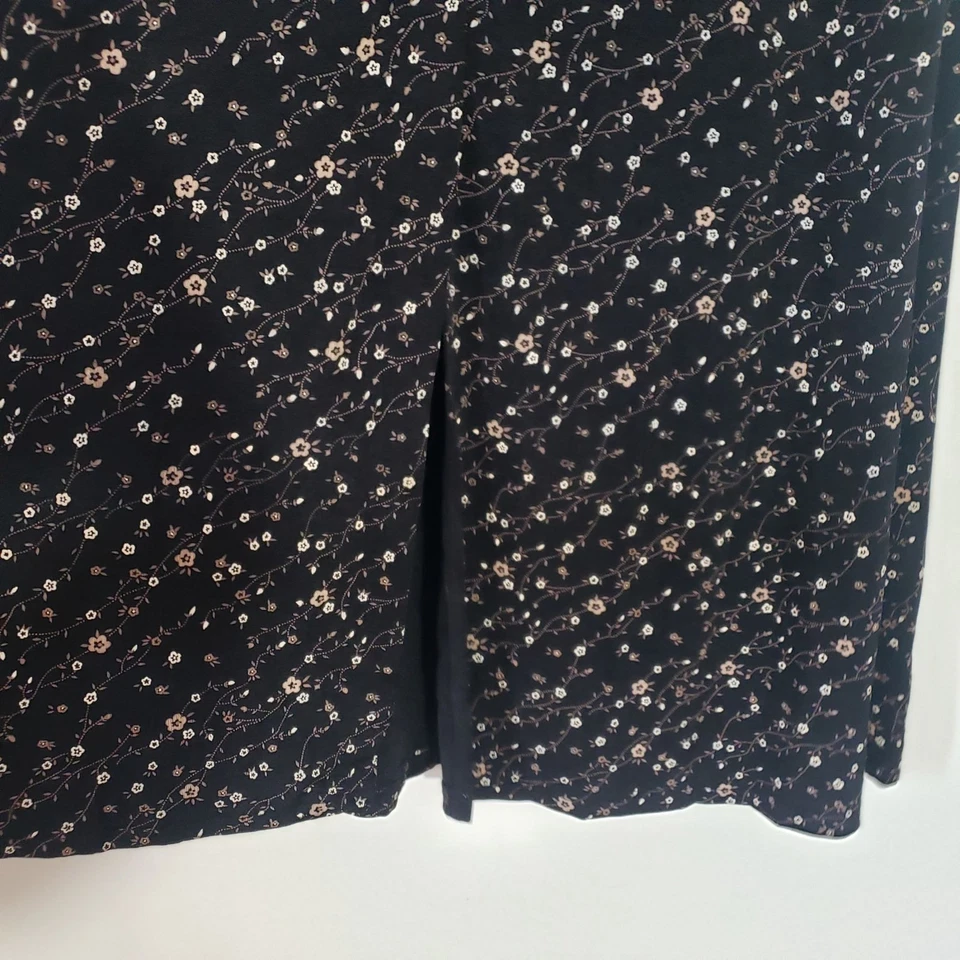 全新带标签 Y2K Briggs 纽约黑色花卉长裙 M 码 Cottagecore Boho Grunge — 第 4/4 张图片