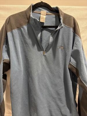 The North Face Fleece Mens L Blue Pullover 1/4 Zip Polartec Outdoors Hiking