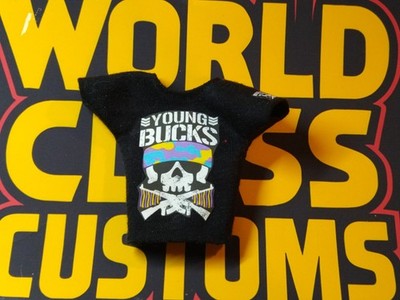 Custom Young Bucks Bullet Club Wrestling Shirt For Action Figures WWE  Mattel