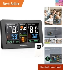 Compact Wireless Weather Forecast Station with Barometric Pressure & Dual Alarms