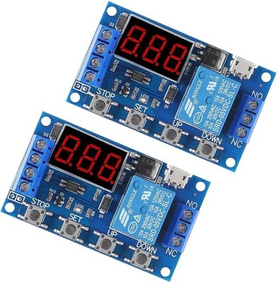2 Stück DC 6-30V Programmierbares Timer Relais Modul mit LED Anzeige