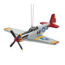 Kurt Adler Resin Ornament for Christmas Tree, Tuskegee Airplane