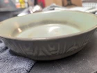 Frankoma pottery dish in the Mayan-Aztec pattern 7N Prairie Green 8"
