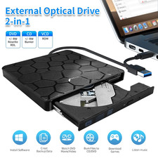 Lecteur CD DVD Externe Graveur Portable USB 3.0 RW/ROM Windows Mac PC Ordinateur