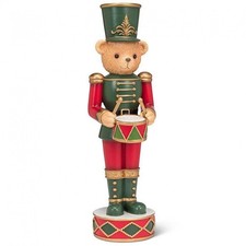 Teddy Bear Drummer Nutcracker Figurine
