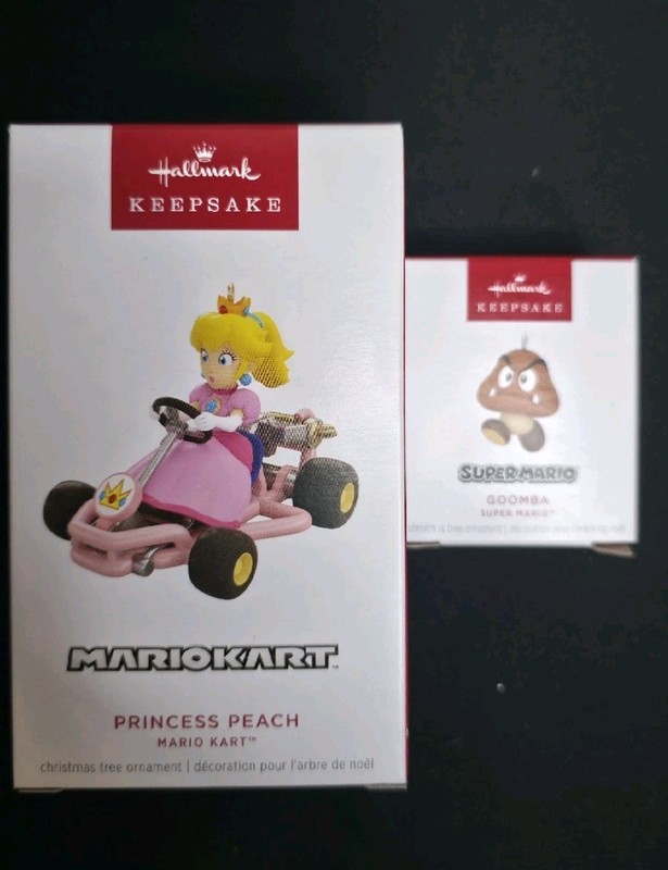 Hallmark Keepsakes Princess Peach (Mario Kart) and Goomba (Supermario)