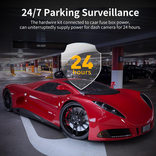 Dash Cam Hardwire Kit 12V-24V to 5V/3A with Voltage Display 24/7 Parking Mode - Picture 2 of 8