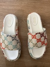 Gucci Womens Sandals Multicolor GG Canvas Sli...