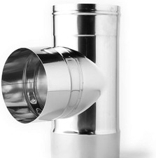 WIERER 90° One-Wall Stainless Steel Flue Pipe Tee Fitting Inox AISI 316