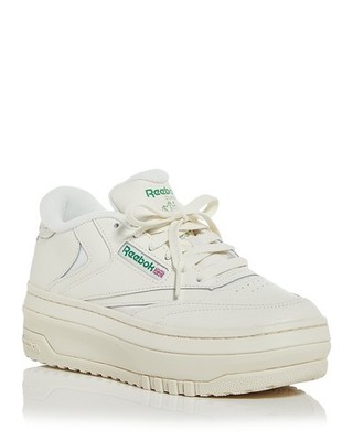 Reebok Club C Extra Platform Sneakers Casual Tennis Shoes Chalk Green Women 6.5M