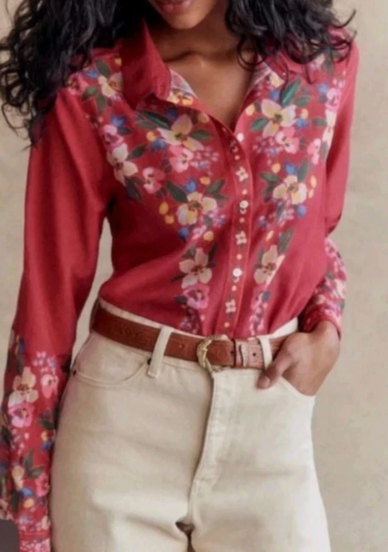 Sezane Pierro Shirt X Aimie Limited Edition Floral Size 36/ US 4