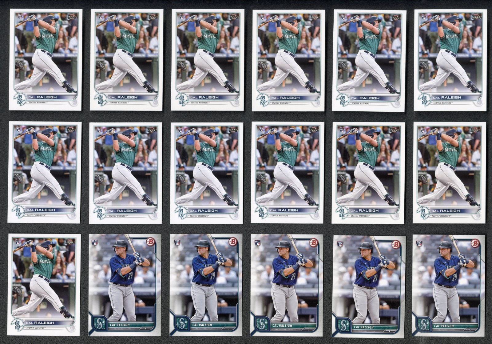2022 MLB Lot of 31 Cal Raleigh Rookie Cards Bowman Seattle Mariners