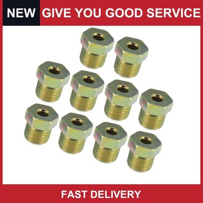 Universal 1/2''-20 Threads Car Brake Line Fittings Steel Brake Line Pack of 10