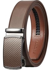 Mens Belt,Ratchet Belts for Men Leather 46" to 52"Waist Adjustable A-tan Brown