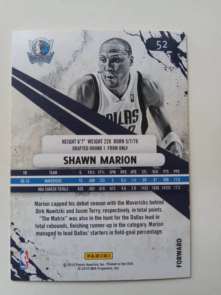 Panini Prestige Shawn Marion 2009-10 automático Foto 2 de 2