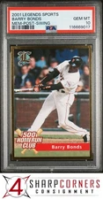 2001 LEGENDS SPORTS MEMORABILIA BARRY BONDS POST-SWING POP 1 PSA 10
