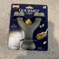 Nylabone Gourmet Style Dog Chew Toy Wishbone Peanut Butter Dogs Up 25Lbs. 0.56 per pound