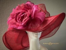 Kentucky Derby Hat Red Fuchsia Oaks Hat Hot Pink Rose Royal Ascot Oaks Del Mar