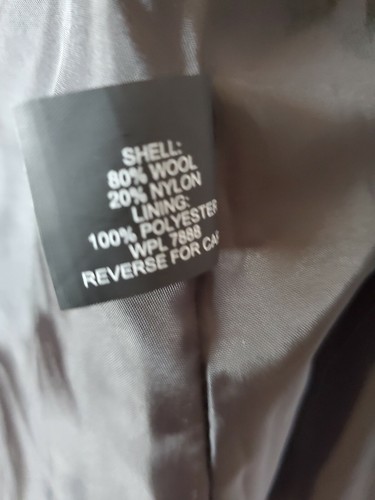 Anne Klein AK Wool Blend Charcoal Gray Long Peacoat 2 Pocket Button Medium EUC - Picture 9 of 9