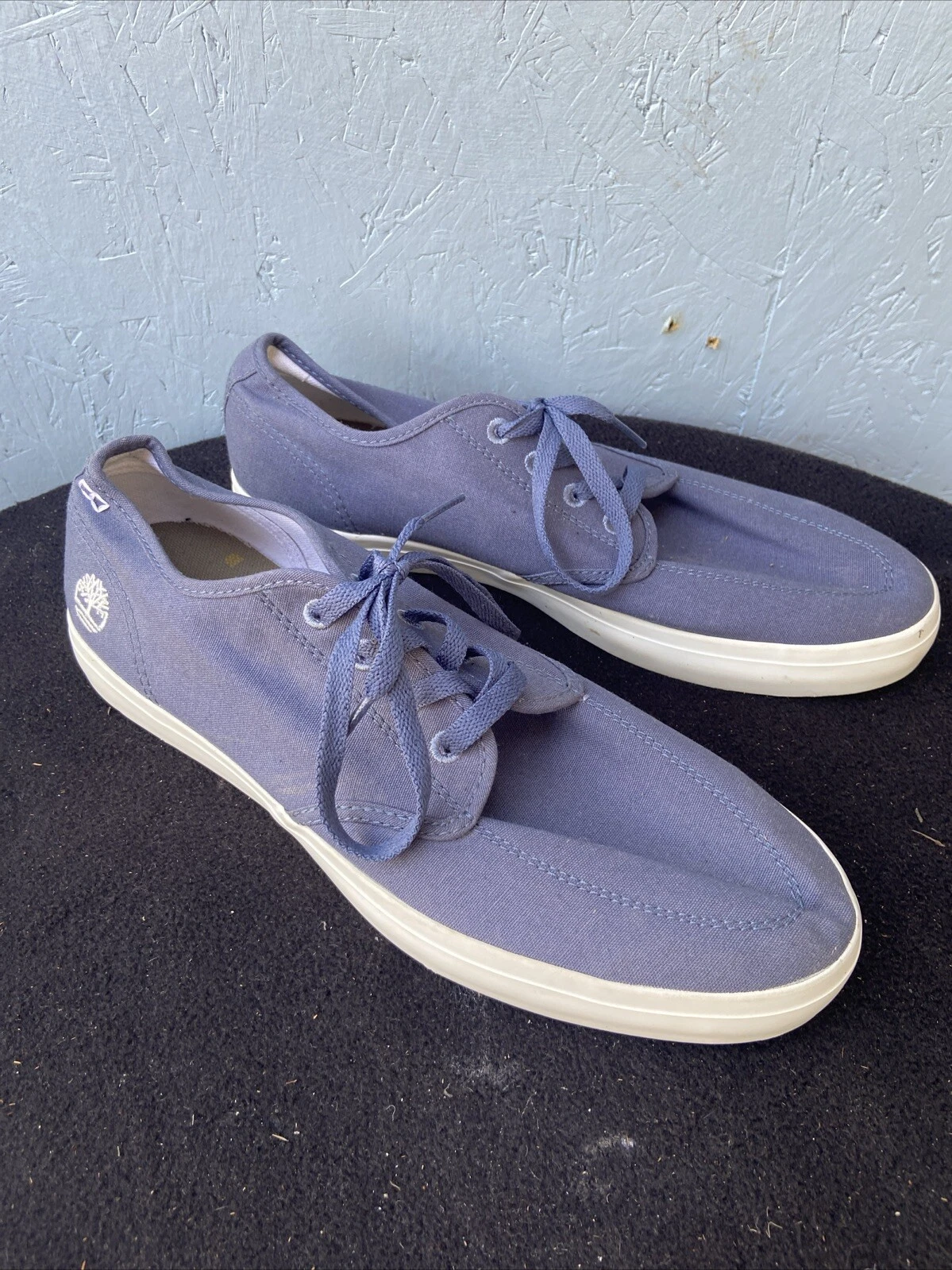 Mocassino Timberland Union Wharf Derby scarpe tela blu scuro taglia 8 5 ottime condizioni