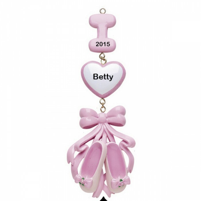 I Love Ballet Personalized Christmas Tree Ornament
