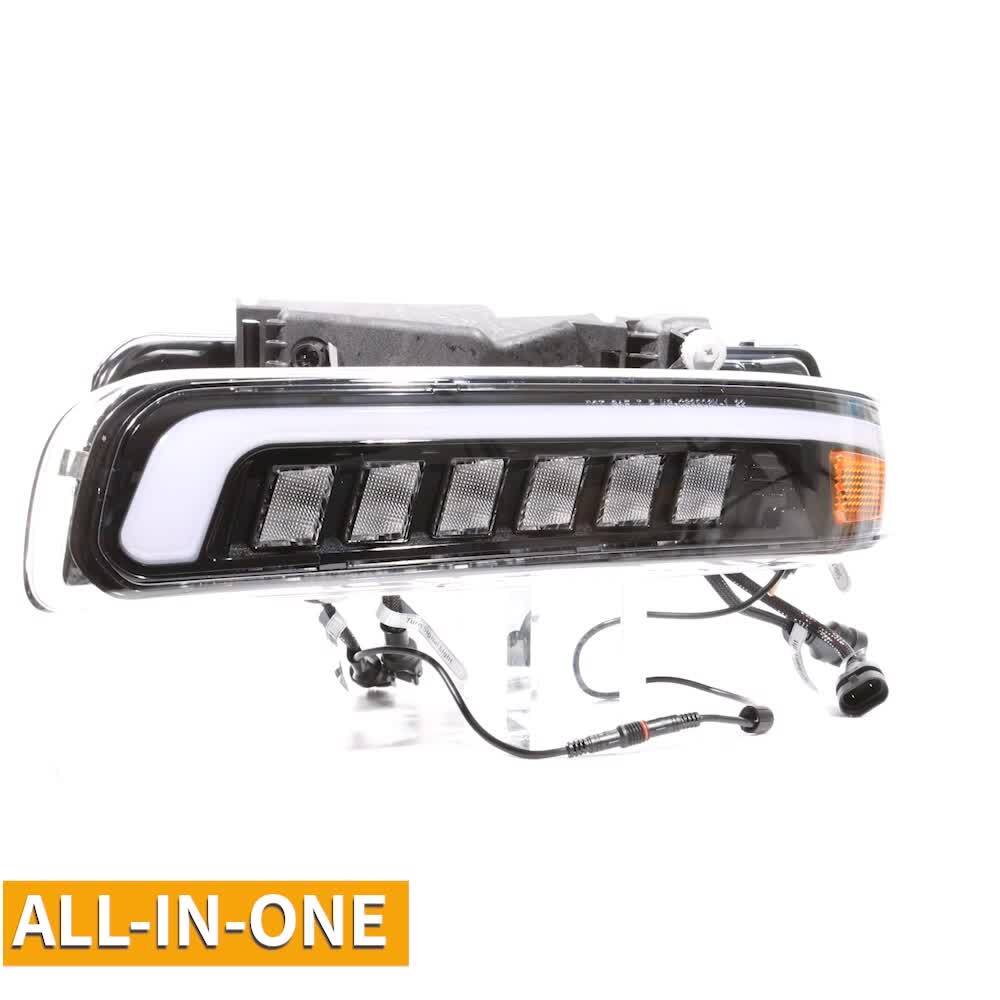 Sell 99-02 SILVERADO 1500/2500 HEADLIGHT CHROME BUMPER LAMP CLEAR FOG LAMP LED DRL In Walnut - Foto 9
