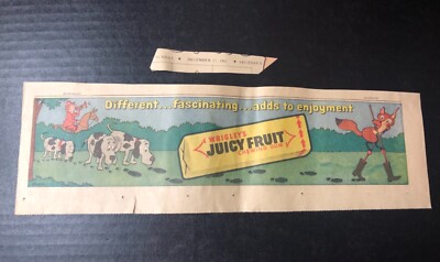 1967 Wrigley s Juicy Fruit chewing gum ''Different, Fascinating...'' ad 14.5x4 