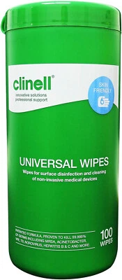 Clinell Universal Disinfecting Cleaning Medical Devices Equipment Surface Wipes