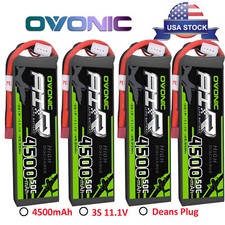 4 Packs OVONIC 4500mAh 3S 11.1V 50C RC Lipo Battery Deans Plug for RC Car Heli